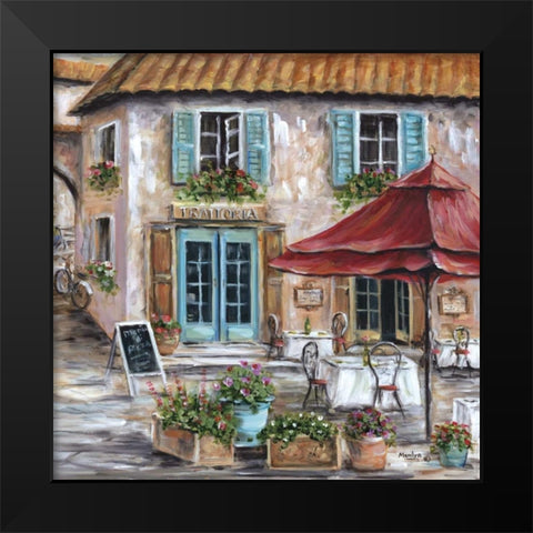 Pizzeria Trattoria Black Modern Wood Framed Art Print by Dunlap, Marilyn