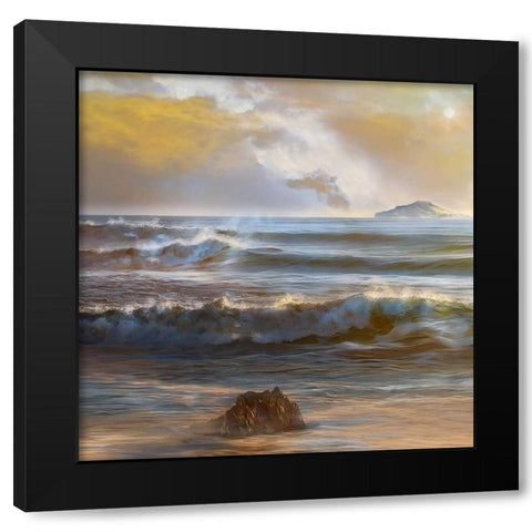 Distant Island Black Modern Wood Framed Art Print with Double Matting by Calascibetta, Mike