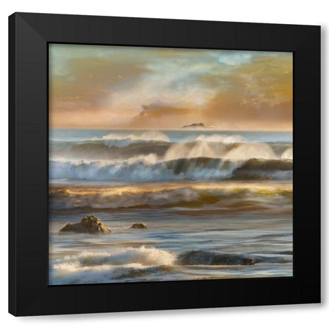 Distant Island Black Modern Wood Framed Art Print by Calascibetta, Mike