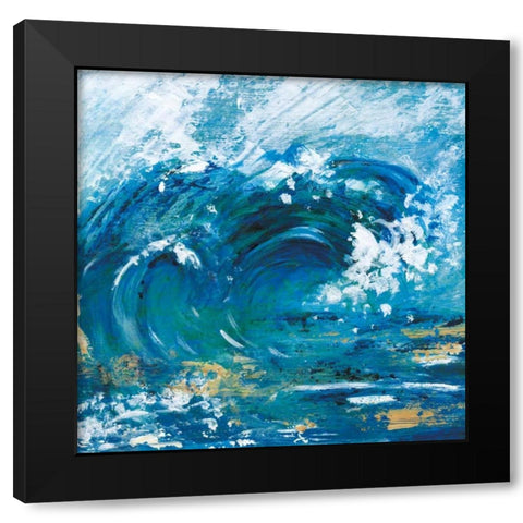 Big Surf II Black Modern Wood Framed Art Print by Tava Studios