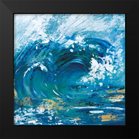 Big Surf II Black Modern Wood Framed Art Print by Tava Studios