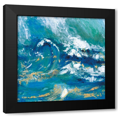Big Surf III Black Modern Wood Framed Art Print by Tava Studios