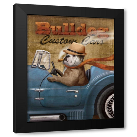 Bull Dog Custom Black Modern Wood Framed Art Print with Double Matting by Knutsen, Conrad