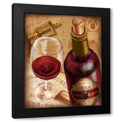 Bordeaux Wine Black Modern Wood Framed Art Print with Double Matting by Knutsen, Conrad
