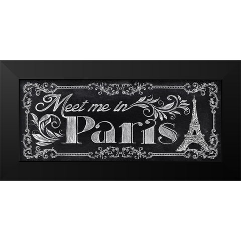 Meet Me in Paris Black Modern Wood Framed Art Print by Knutsen, Conrad