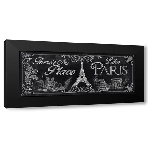 No Place Like Paris Black Modern Wood Framed Art Print with Double Matting by Knutsen, Conrad