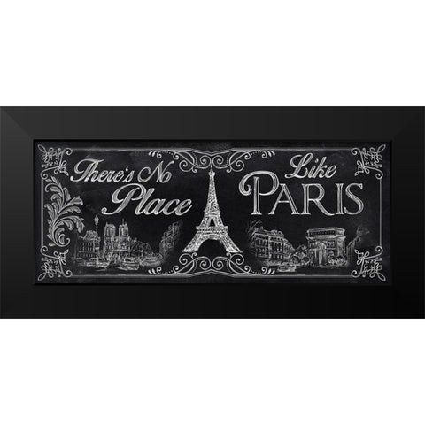 No Place Like Paris Black Modern Wood Framed Art Print by Knutsen, Conrad