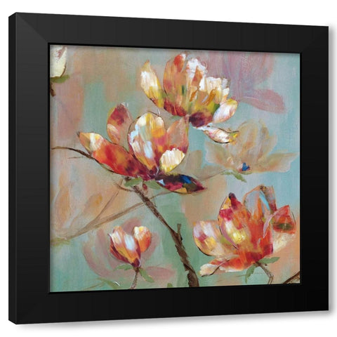 Splashy Spring I Black Modern Wood Framed Art Print with Double Matting by Nan