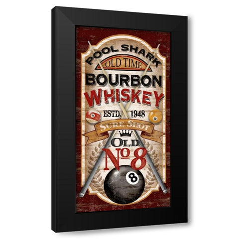 Pool Shark Whiskey Black Modern Wood Framed Art Print by Knutsen, Conrad