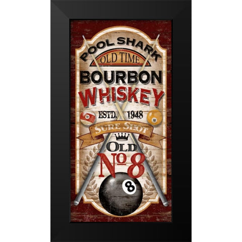 Pool Shark Whiskey Black Modern Wood Framed Art Print by Knutsen, Conrad