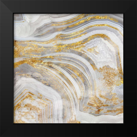 Agate Allure I Black Modern Wood Framed Art Print by Nan