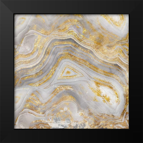 Agate Allure II Black Modern Wood Framed Art Print by Nan