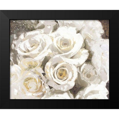 Gilded Roses II Black Modern Wood Framed Art Print by Nan