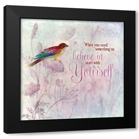 Lavender Finch I Black Modern Wood Framed Art Print by Tava Studios