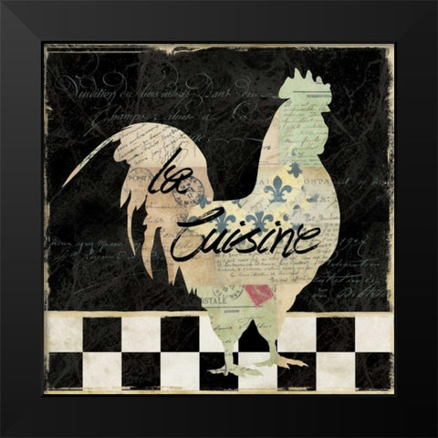 French Rooster Black Modern Wood Framed Art Print by Robinson, Carol