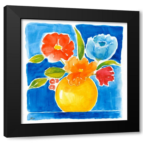 Sunny Day Bouquet I Black Modern Wood Framed Art Print with Double Matting by Nan