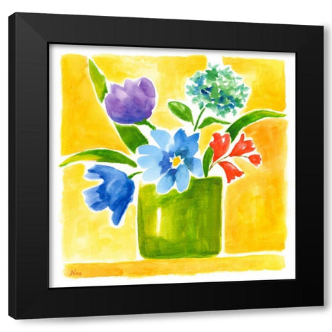 Sunny Day Bouquet III Black Modern Wood Framed Art Print with Double Matting by Nan