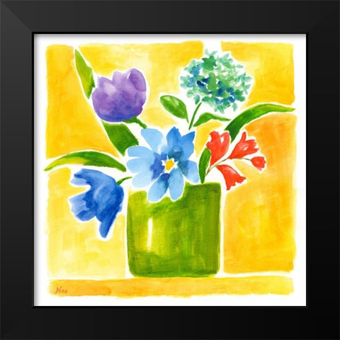 Sunny Day Bouquet III Black Modern Wood Framed Art Print by Nan