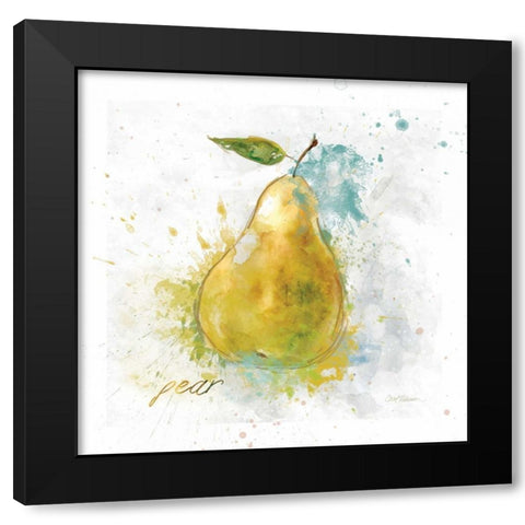 Fresh Pear Black Modern Wood Framed Art Print with Double Matting by Robinson, Carol