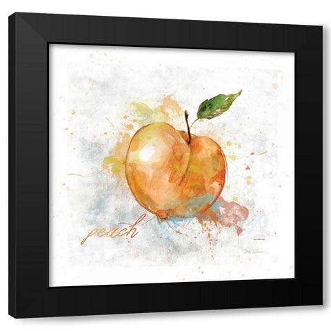 Fresh Peach Black Modern Wood Framed Art Print with Double Matting by Robinson, Carol