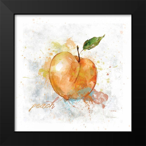 Fresh Peach Black Modern Wood Framed Art Print by Robinson, Carol