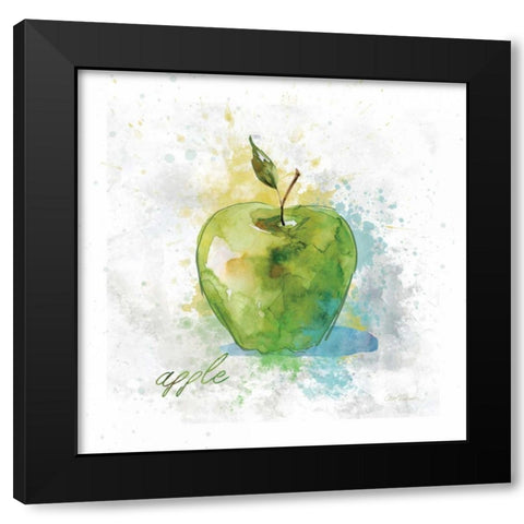 Fresh Apple Black Modern Wood Framed Art Print by Robinson, Carol
