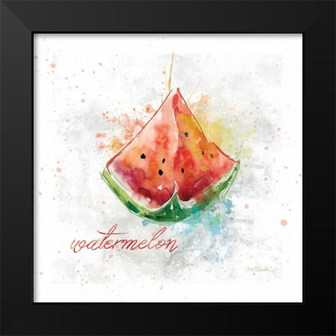 Fresh Watermelon Black Modern Wood Framed Art Print by Robinson, Carol