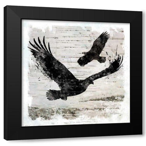 Birchbark Eagle Black Modern Wood Framed Art Print by Robinson, Carol
