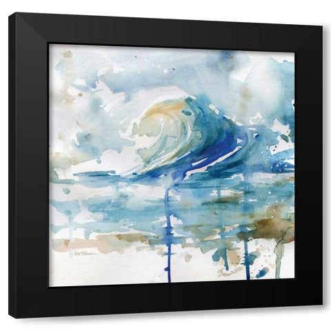 Malibu Surf II Black Modern Wood Framed Art Print with Double Matting by Robinson, Carol