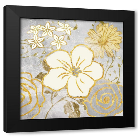 Fleurs Graphique I Black Modern Wood Framed Art Print by Nan