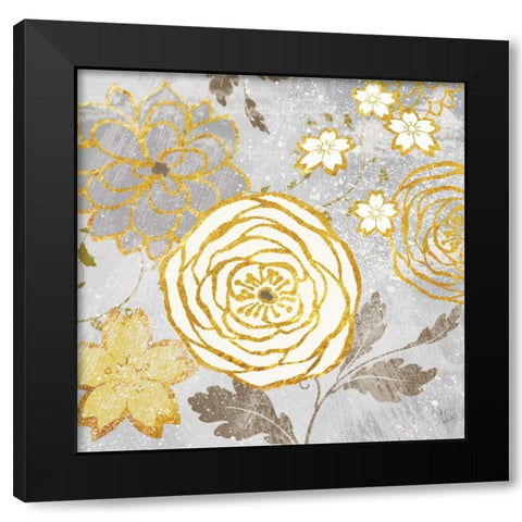 Fleurs Graphique II Black Modern Wood Framed Art Print by Nan