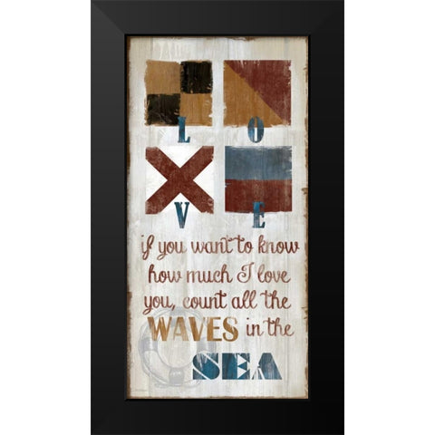 Nautical Love Black Modern Wood Framed Art Print by Robinson, Carol