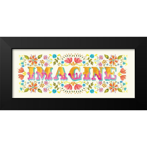 Imagine Black Modern Wood Framed Art Print by Robinson, Carol