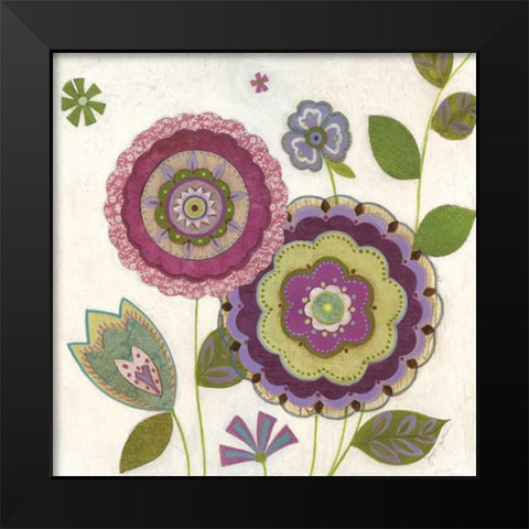 Posie I Black Modern Wood Framed Art Print by Tava Studios