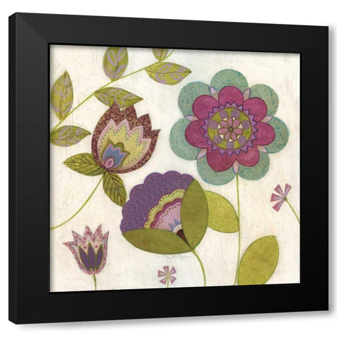 Posie II Black Modern Wood Framed Art Print by Tava Studios