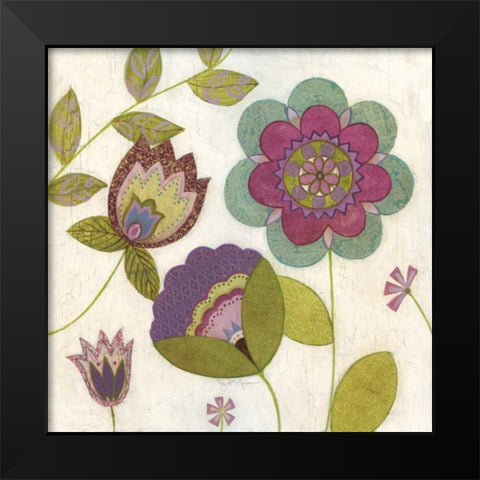 Posie II Black Modern Wood Framed Art Print by Tava Studios