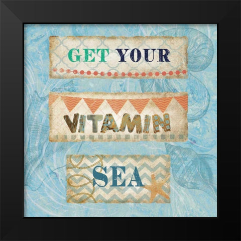 Get Your Vitamin Sea Black Modern Wood Framed Art Print by Nan