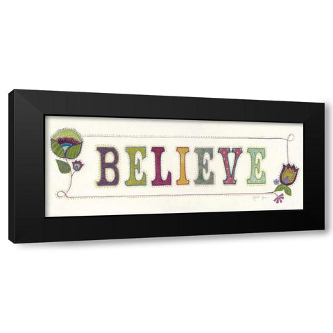 Believe Black Modern Wood Framed Art Print by Tava Studios