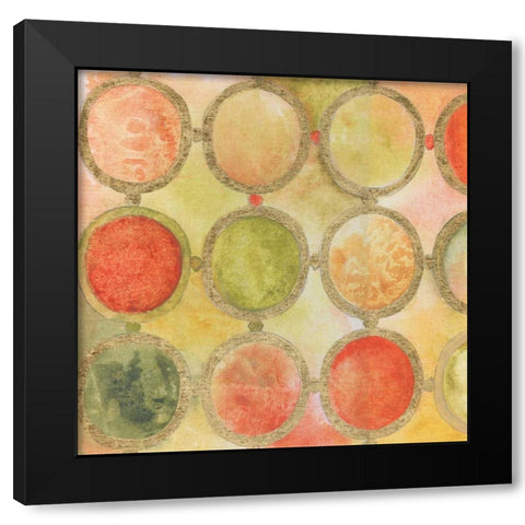 Circle Mosaic Black Modern Wood Framed Art Print by Tava Studios