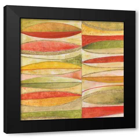 Oval Mosaic Black Modern Wood Framed Art Print by Tava Studios