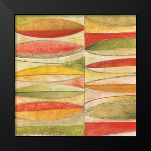 Oval Mosaic Black Modern Wood Framed Art Print by Tava Studios