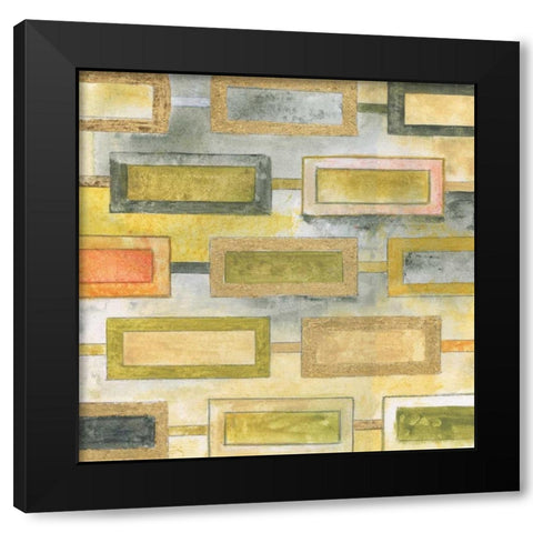 Square Mosaic Black Modern Wood Framed Art Print by Tava Studios