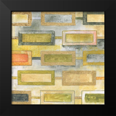 Square Mosaic Black Modern Wood Framed Art Print by Tava Studios