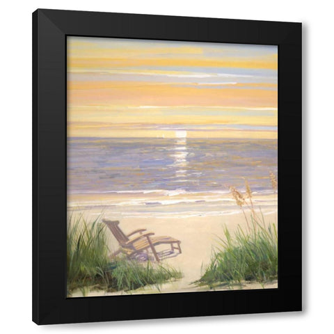 Beach at Sunset I Black Modern Wood Framed Art Print with Double Matting by Swatland, Sally