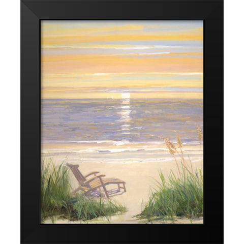 Beach at Sunset I Black Modern Wood Framed Art Print by Swatland, Sally