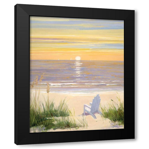 Beach at Sunset II Black Modern Wood Framed Art Print by Swatland, Sally