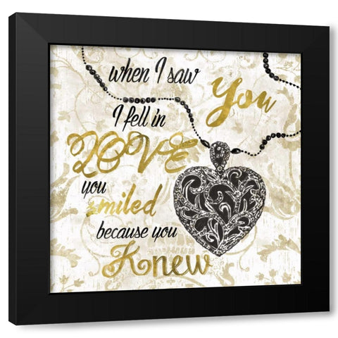 When I Saw You Black Modern Wood Framed Art Print with Double Matting by Robinson, Carol