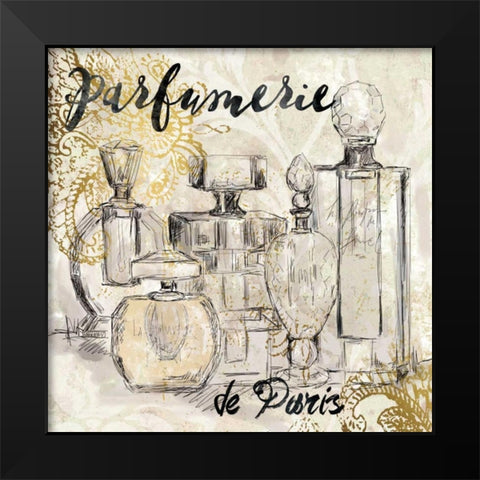 Parfumerie de Black Modern Wood Framed Art Print by Robinson, Carol