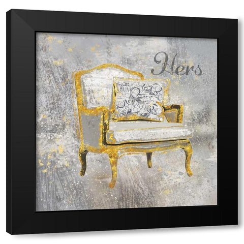 Hers Black Modern Wood Framed Art Print with Double Matting by Nan