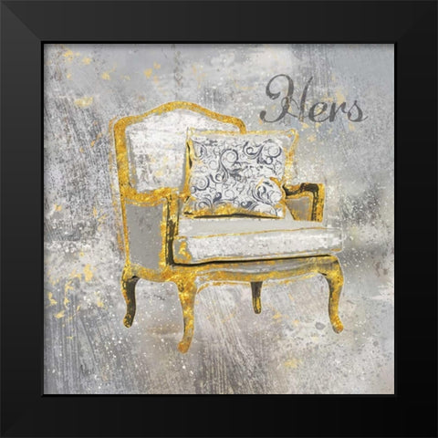 Hers Black Modern Wood Framed Art Print by Nan